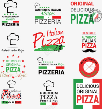 手绘意大利披萨图标合集图标