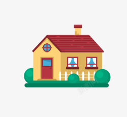 郊外房屋卡通房屋装饰插画广告扁平化图标高清图片