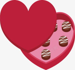 爱心礼盒情人节巧克力矢量图素材