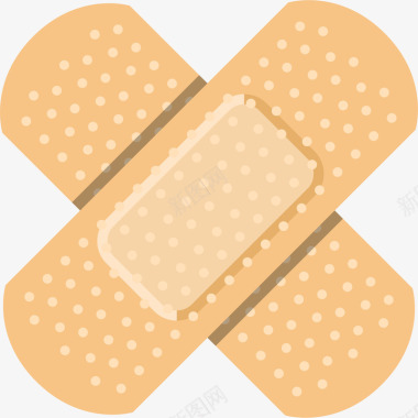 扁平化医疗装饰黄色创可贴装饰图标图标