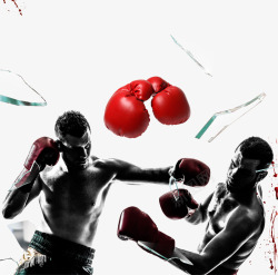 拳头剪影黑色拳击比赛插画高清图片