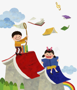 儿童书籍设计彩绘水彩画童趣生活高清图片