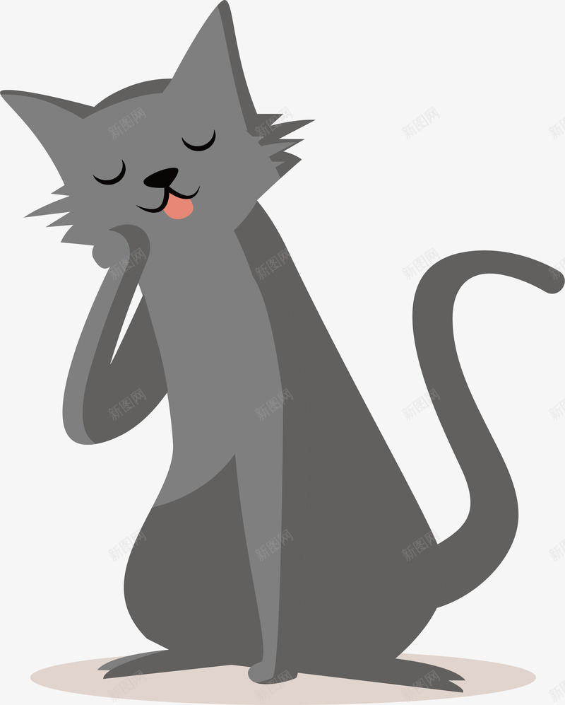 灰色的可爱猫咪png免抠素材_88icon https://88icon.com 可爱猫咪 小懒猫 昏睡的猫咪 灰色猫咪 猫咪 矢量png