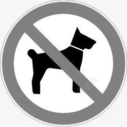 灰色超市禁止宠物标志素材