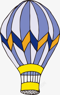卡通情人节热气球插画矢量图素材