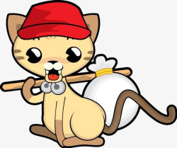 小猫咪简笔画戴红帽子的小猫咪高清图片