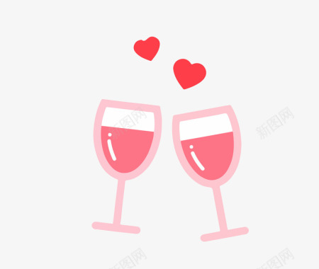 致爱情侣喝酒矢量图图标图标