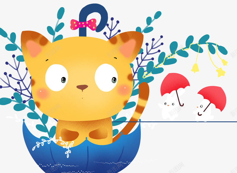 装饰手绘猫咪小清新插画psd免抠素材_88icon https://88icon.com 卡通猫咪 小清新 手绘 插画 猫咪 装饰图案