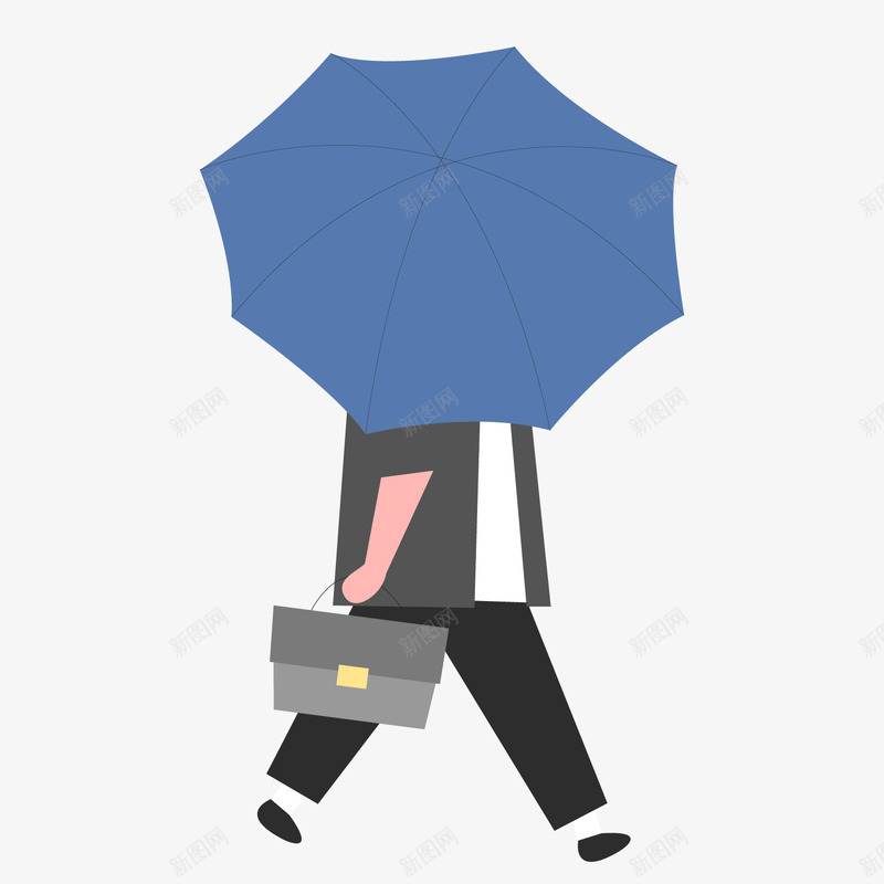 一个撑着雨伞的白领矢量图ai免抠素材_88icon https://88icon.com 下雨天 商务人物 扁平化 撑着伞的人物 白领 谷雨 矢量图