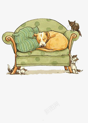 沙发上的狗png免抠素材_88icon https://88icon.com 卡通 宠物狗 小狗 手绘 插画 睡觉