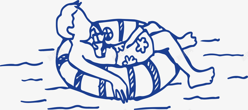 游泳圈上的男孩png免抠素材_88icon https://88icon.com 休闲度假 海边度假 游泳 游泳圈 矢量素材