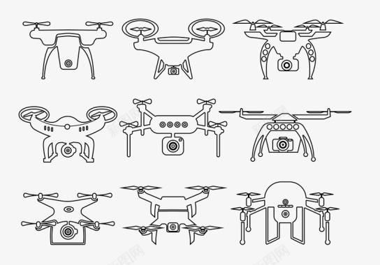 模特插画扁平化无人机图标图标