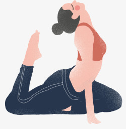 全民健身女孩瑜伽插画手绘人物插图做瑜伽的女孩插画高清图片