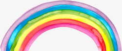 手绘水彩彩虹矢量图素材