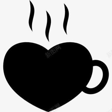 咖啡杯热心的形状图标图标