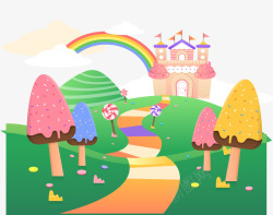 粉色雪糕背景彩色城堡高清图片