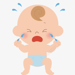 哭泣的宝宝手绘卡通简约儿童画册插画婴儿宝高清图片