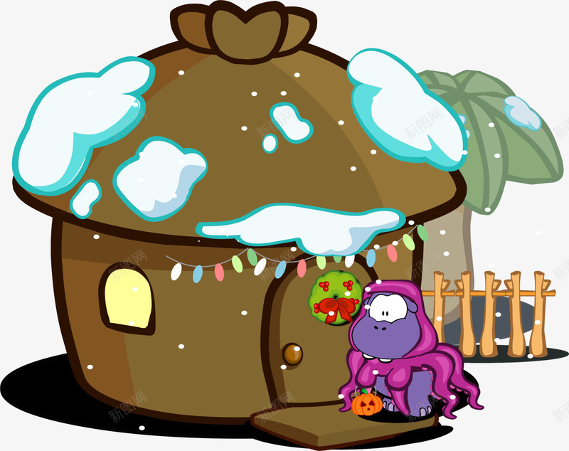 褐色卡通冬季积雪小屋png免抠素材_88icon https://88icon.com Christma Christmas Merry 冬天 冬季 卡通河马 积雪小楼 褐色小屋