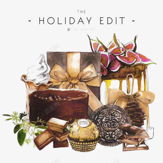 手绘金色美食png免抠素材_88icon https://88icon.com 丝带 卡通 奥利奥 巧克力 巧克力套装盒 巧克力礼盒 巧克力礼盒图片下载 情人节 情人节巧克力 情人节礼物 情人节糖果 手绘 插画 摄影 礼盒 美食 蛋糕 费列罗