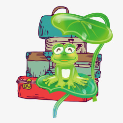 时尚旅行青蛙卡通旅行青蛙素素材
