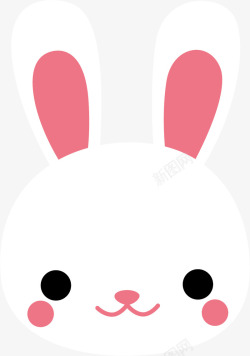白色的小兔子小兔子头像矢量图高清图片