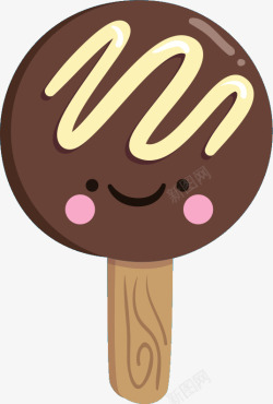 卡通手绘巧克力冰淇淋素材