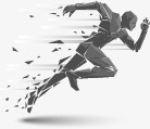 体育运动插画设计急速跑步的人物高清图片