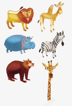 森林卡通动物素材