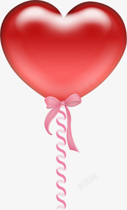 红色手绘爱心气球七夕情人节素材