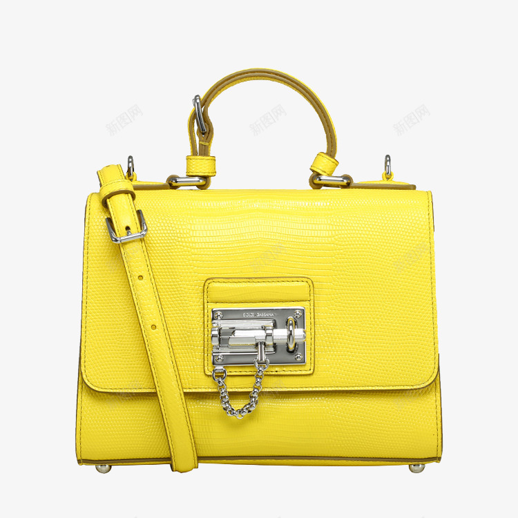 DolceampGabbana明黄色单肩包png免抠素材_88icon https://88icon.com BB5827 产品实物 女士 明黄 杜嘉班纳 鬣蜥纹牛皮手拎单肩包