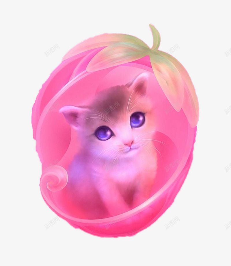 可爱小猫png免抠素材_88icon https://88icon.com 动物 宠物 小猫 粉色