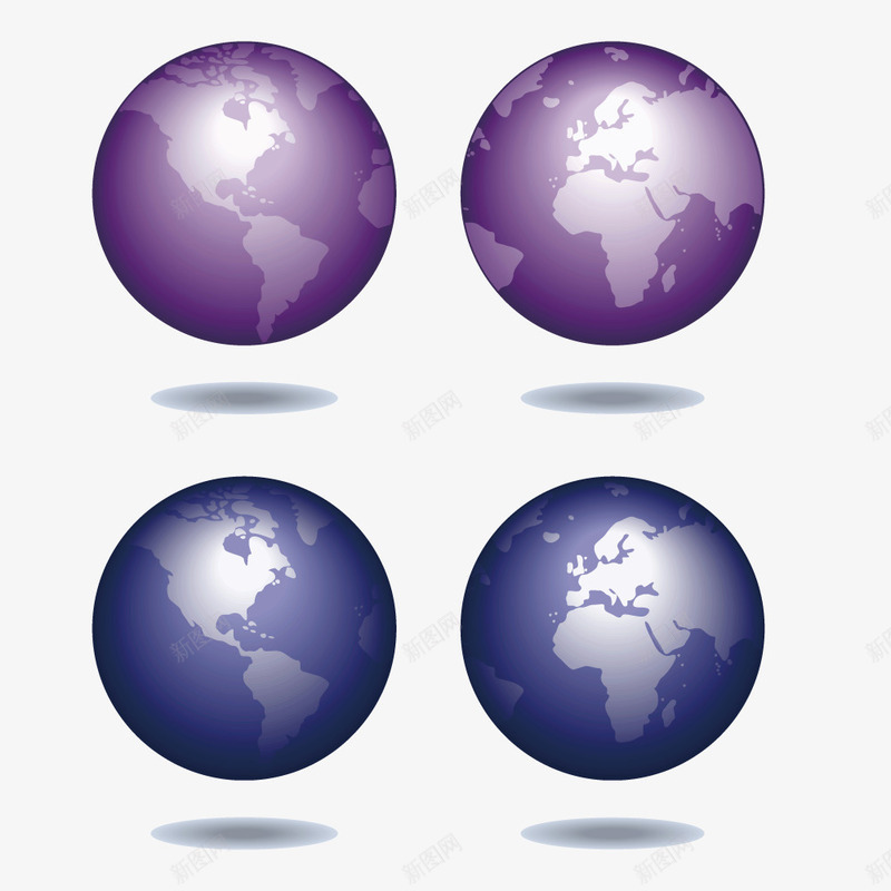 发光的地球png免抠素材_88icon https://88icon.com 合集 地图 地球矢量 紫色 蓝色