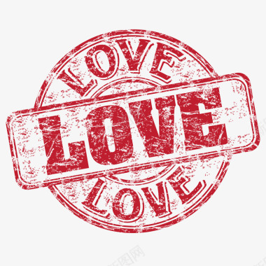 情人节广告素材love爱心邮戳图标图标