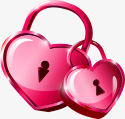 锁链爱心情人节粉色爱心锁高清图片