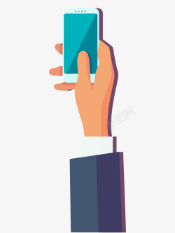 手握持手机手握手机扁平插画高清图片