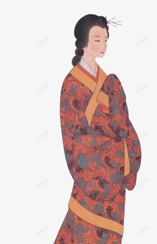 汉朝女子服饰插画png免抠素材_88icon https://88icon.com 历史 古代服饰 女子 手工制作 手绘 插画 服饰 汉朝 精美