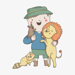 狮子小猫卡通卡通图案高清图片
