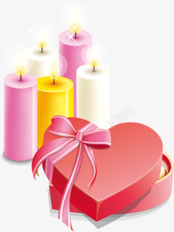 彩色蜡烛背景七夕情人节素材