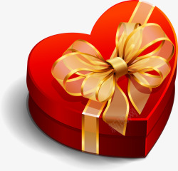 红色情人节爱心礼盒素材