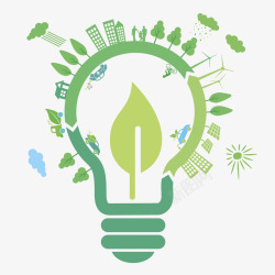 绿色能源车太阳能发电创意插画高清图片