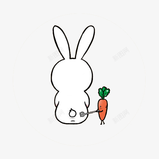 胡萝卜打小白兔屁股png免抠素材_88icon https://88icon.com 卡通 手绘 插画 蔬菜