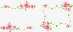 玫瑰花花边框装饰情人节素材