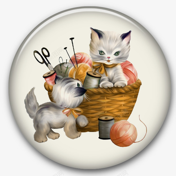 小猫调皮别针png免抠素材_88icon https://88icon.com 免抠 别针 小猫 素材 调皮