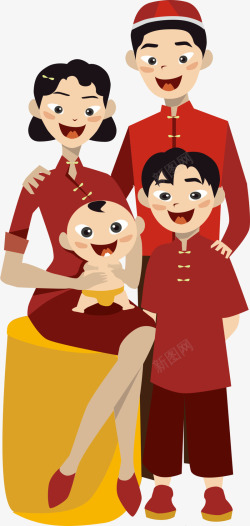 中国传统服饰家庭素材
