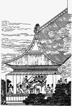 中国古人物线稿插画矢量图素材