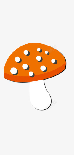 红色白点蘑菇秋季森林元素素材