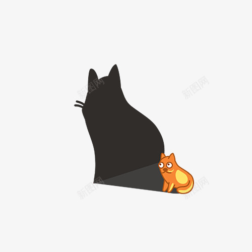 卡通猫咪png免抠素材_88icon https://88icon.com 卡通画 小猫 猫 猫的影子 矢量装饰 装饰