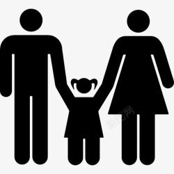 家庭父亲团体图标家庭的父亲和母亲与女儿图标高清图片