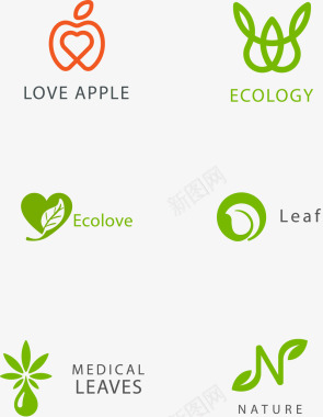 着名企业LOGO绿色植物科技时尚logo装饰矢量图图标图标