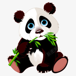 吃竹子吃竹子的熊猫矢量图高清图片
